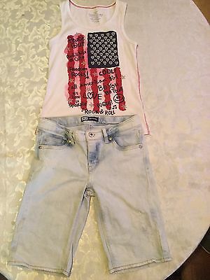 Levis shorts set Faded Glory top Size 10 12 American flag patriotic