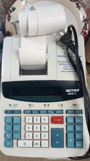 Vintage Victor 2640 - 2 Color Print Calculator Adding Machine - Tested & Working