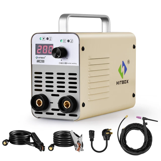 HITBOX 110V 220V ARC Welding Machine Inverter 200A MMA Stick Welder W/Tig torch