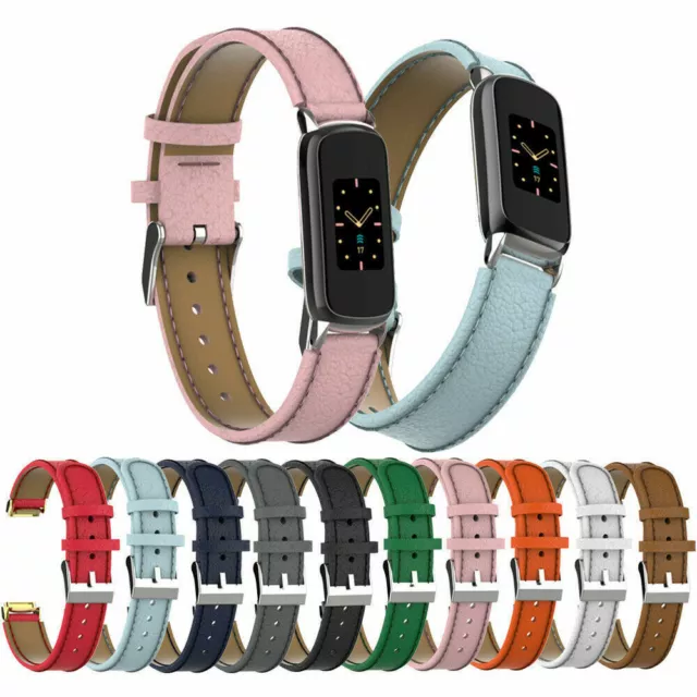 Genuine Leather Replacement Watch Wrist Band Strap For Fitbit Luxe Bracelet Loop