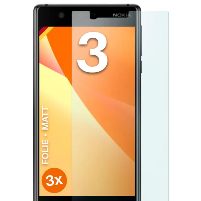 3x Lámina Protectora Mate para Nokia 3 Pantalla Folio de Móvil Flex Delgado Anti