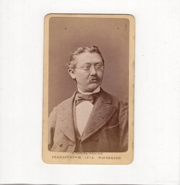 Emil Rheinstaedter CDV Foto Herrenportrait - Frankfurt Main / Wiesbaden 1878