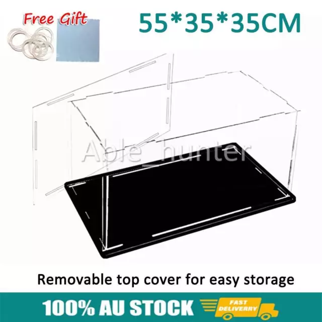 Acrylic Display Case Clear Box Dustproof Large Self-Install Cars Trucks 55cmL OZ