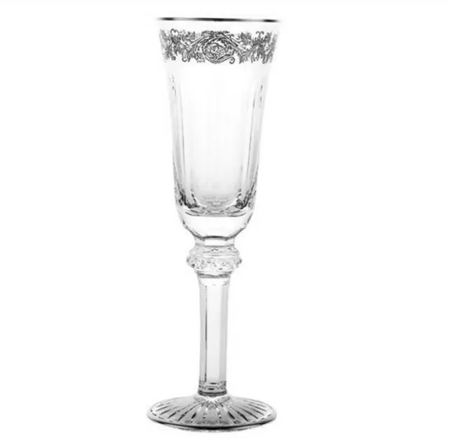 Champagne flute glass 7932010 Marly white gold Christofle crystal and white gold