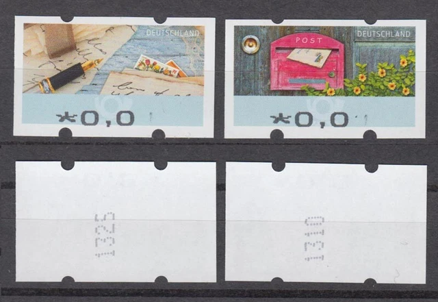 Bund ATM 2017 Mi.8+9 Fehldruck kleine 0,-1 € mit Nr verstümmelter Aufdruck **/31