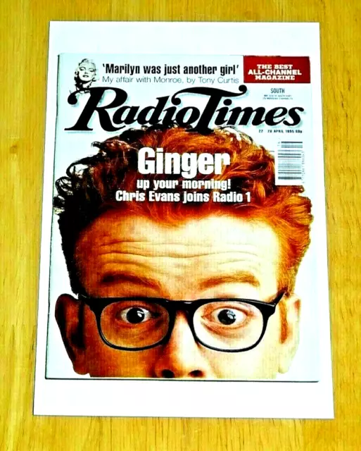 THE RADIO TIMES COVER POSTCARD ~ CHRIS EVANS JOINS RADIO 1 ~ No.80 ~ APRIL 1995