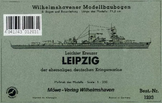 Wilhelmshavener Modellbaubogen 1203 D - Leichter Kreuzer Leipzig - 1:250