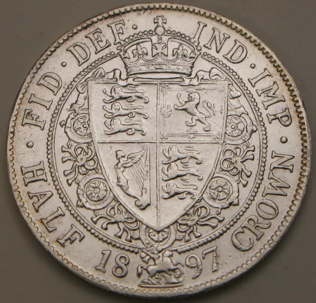 GREAT BRITAIN 1/2 Crown 1897 - Silver .925 - VF - 3399 ¤