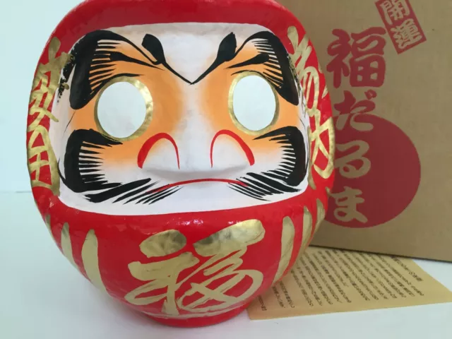 Japanese Handmade 8"H Red Daruma Doll for Wishing Good Luck Fortune/Made Japan