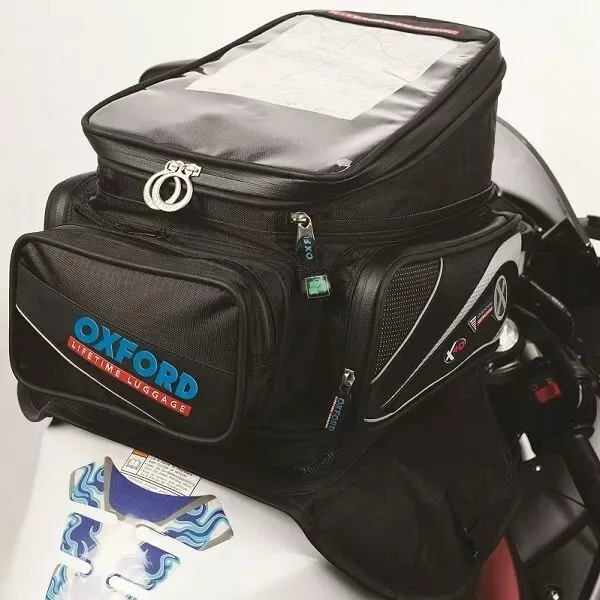 Oxford X40 Expander Lifetime Motorcycle Magnetic Tank Bag 40L - BLACK OL130