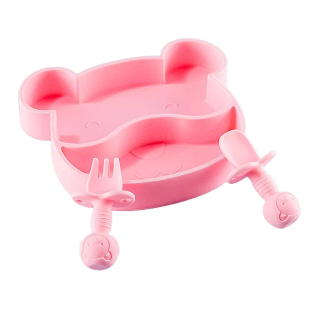 Juego de 3 piezas de vajilla para niños plato encantador división de diseño división de diseño para niños plato de comida Bpa
