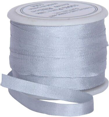 Threadart 100% pura seda lazo - 4mm Plata Gris-Nº 064 - 10 metros