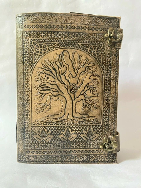 Extra großes 600-seitiges Antik-Leder-Tagebuch mit Baum des Lebens,...