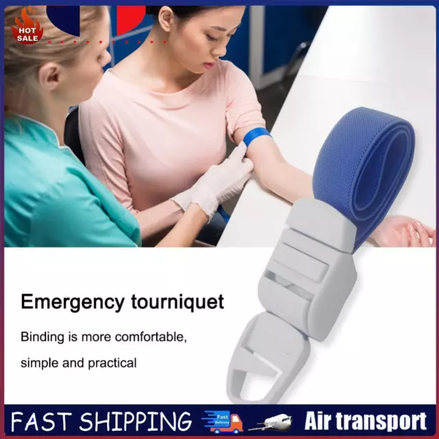 Portable Tourniquet Outdoor Emergency Medical Buckle Type Tourniquet (Blue) FR