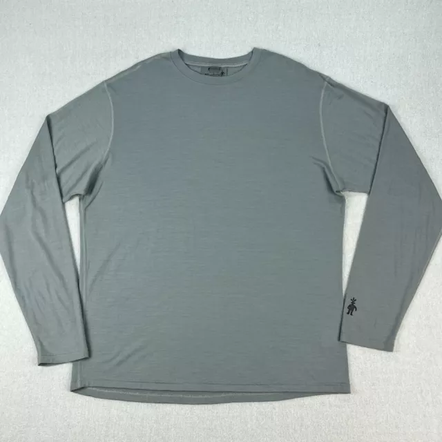 Smartwool Baselayer Shirt Mens XL Gray Long Sleeve 100% Merino Wool Crewneck