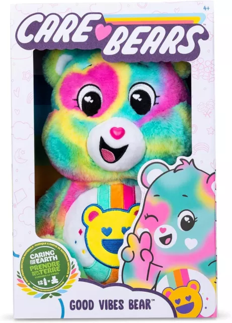 NEW Care Bears GOOD VIBES Bear 35cm Medium Plush Eco Friendly