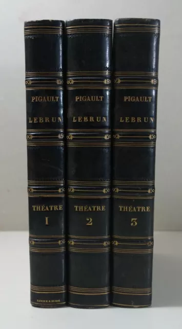 [ RELIURE signée SIMIER ]  PIGAULT-LEBRUN Théâtre complet 1822-23 Barba 3 tomes