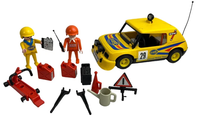 Playmobil 3524 voiture rallye jaune vintage Hella Koni