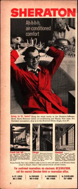 1960 SHERATON HOTELS Magazine Ad - Air Conditioned Comfort nostalgic c5