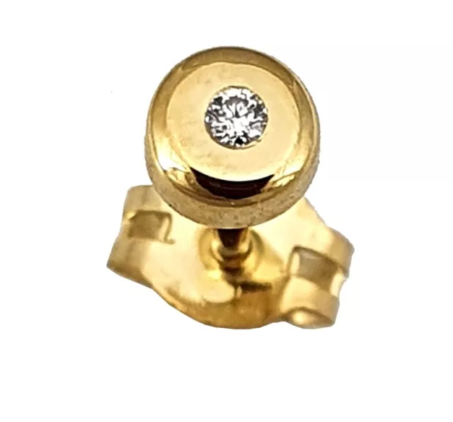 Herrenohrring Gold 585 Brillant 0.01 ct. Stecker Ohrring für Herren Ohrstecker