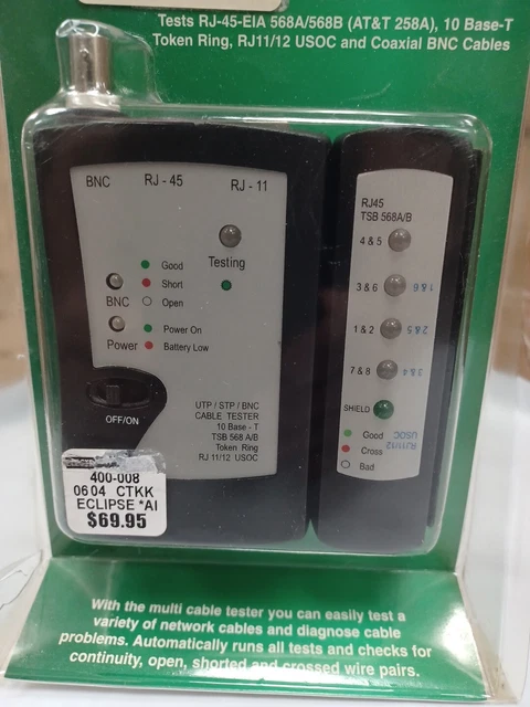 Patch Cable Tester W/Remote Part Number  400-008