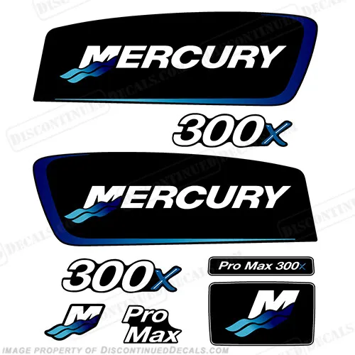 Fits Mercury 300x ProMax Decals - Blue Tones