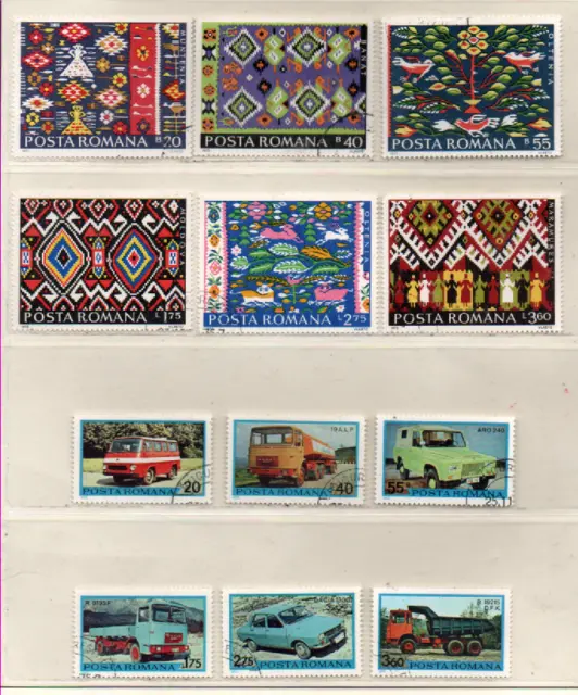 Rumänien 1975 MiNr. 3297-3308 Teppiche, Fahrzeuge Satz gestempelt; Romania used