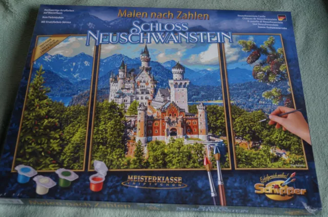 Malen nach Zahlen Triptychon "Schloß Neuschwanstein" /Schipper/ Neu&OVP