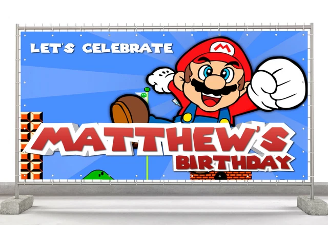 MARIO BROSS SUPER Show Custom Happy Birthday Banner Personalized Poster mario-bross-super-show-custom-happy-birthday-banner-personalized-poster
