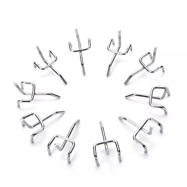 10pc Metal Peg Board Pegboard Hooks Garage Work Shop Storage Display Steel B-be