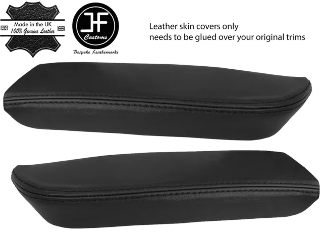 Black Real Leather 2X Front Door Armrest Covers For Acura Rdx 2007-2012