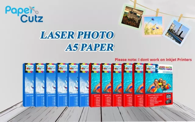 A5 Laser Photo Paper Double Sided, Matte or Gloss Coated for Printing Images