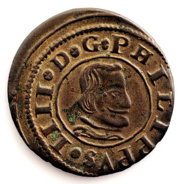 Spain-Felipe IV. 16 Maravedís. 1661 B.  Segovia. MBC+/VF+. Cobre 3, 6 g.