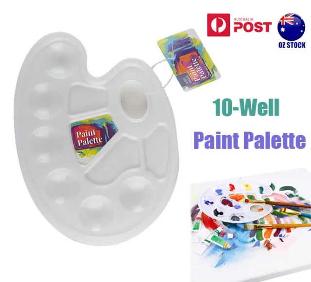 Artist Palette 10 Well Painting Mixing Plastic Tray Craft Art Acrylic Paint Kids