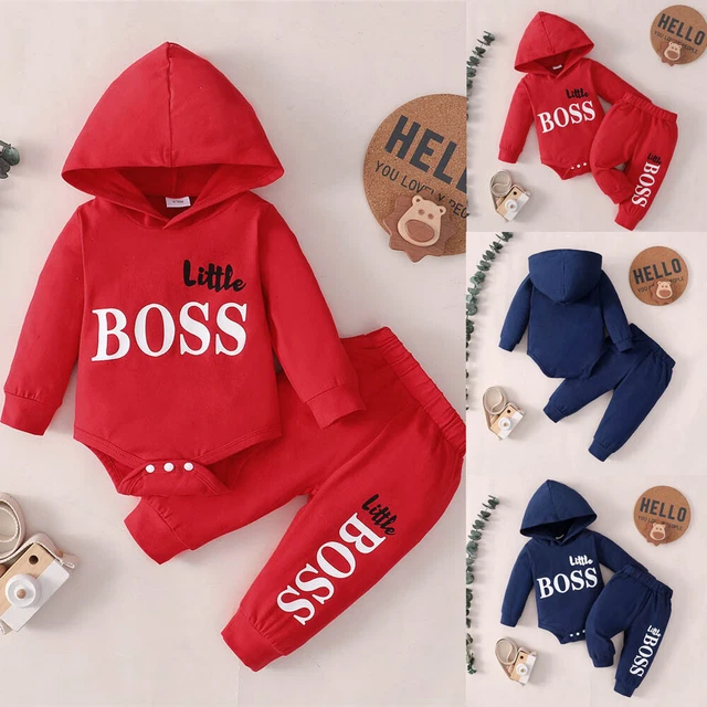 Tuta neonato bambini neonati ragazzi lettera top con cappuccio pantaloni abiti set abiti