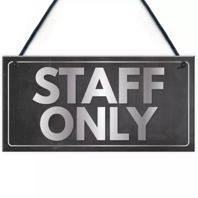 Staff Only Hanging Plaque Door Shop Wall Office Retail Restaurant Bathroom Sign