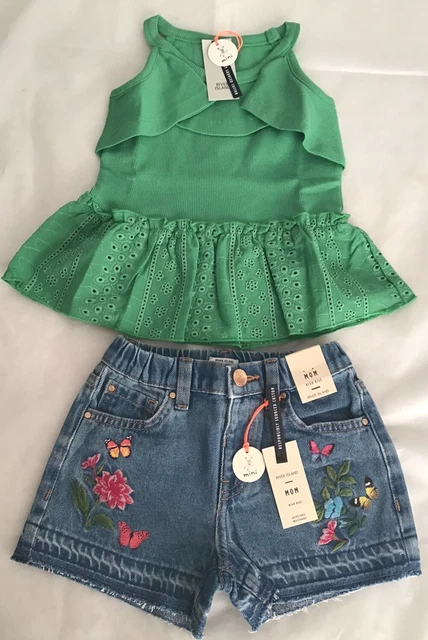 River Island Mini Girls Aged 2-3 Years Flower Printed Shorts Outfit BNWT