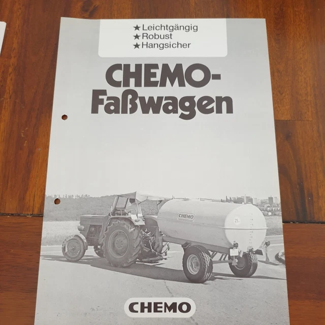 CHEMO Fasswagen Schlepper Traktor Prospekt Landmaschine k