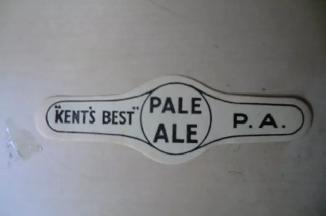 Mint Kent's Best P.a. Pale Ale Neck Strap Brewery Beer Bottle Label