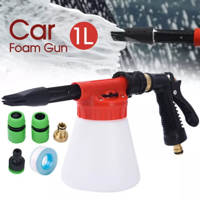 1L Snow Foam Lance Cannon Bottle Soap Gun Sprayer Hose For Car Pressure Washer