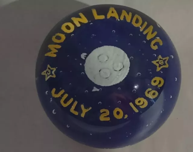 John Gentile Paperweight July 20 1969 Moon Landing  Circa 1960's