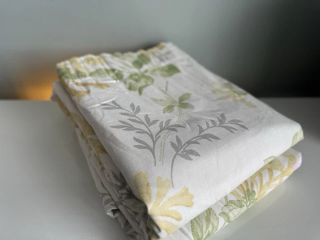 Laura Ashley Honeysuckle Trail Cyclamen Print Curtains Approx 90x90' Tape