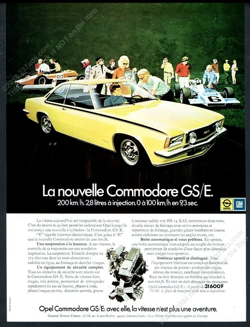 1972 Opel Commodore GS E car color art European vintage print ad