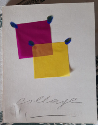 firmata e timbro Bolaffi Arte Aldo Mondino "Collage" originale con veline 