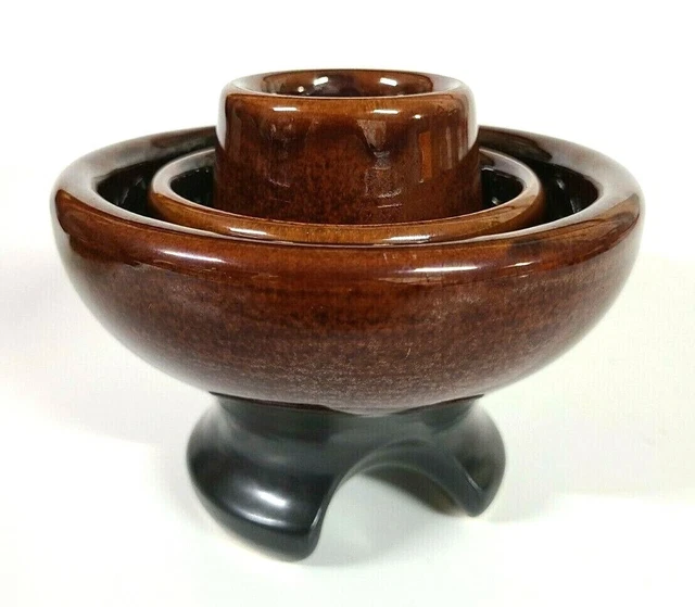 Vtg Large PINCO-7 2084-R High Voltage Ceramic Insulator Brown Porcelain (5.5") 10