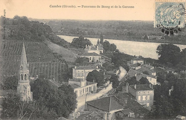 Cpa 33 Cambes Panorama Du Bourg Et De La Garonne
