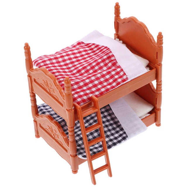 KIDS PLAY PRETEND Toy Miniature Doll House Furniture Children Bed Model