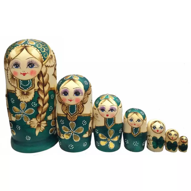 7x Russian Nesting Dolls Wooden Hand Painted Gift Babushka Matryoshka Set Toy