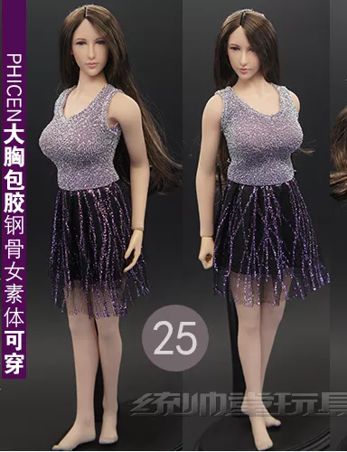1:6 FIGURE SEXY Women Clothing Dress For 12 Phicen Female