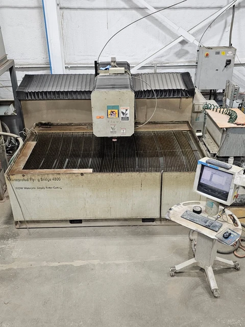 2005 Flow IFB 4800 CNC Waterjet Cutting System 4x8 Table Size 50 HP 60k PSI